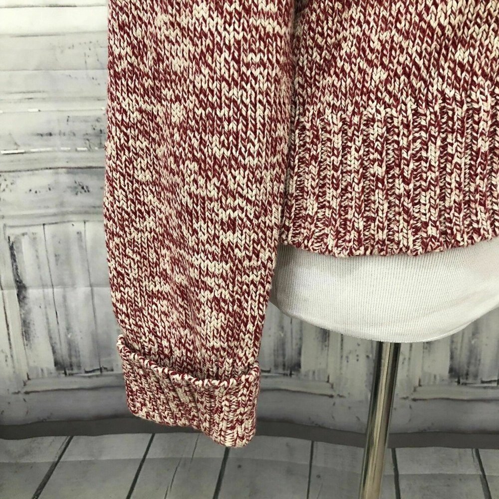 Talbots Size Medium Red Cream Button Down Cardiga… - image 6